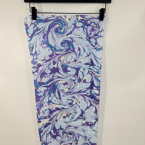 Vintage Swirl Marbling Printed Silk Scarf 70's Mod Mid Century Modern Style - Picture 3 of 4